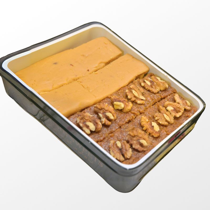 Barfi + Akhroti Halwa